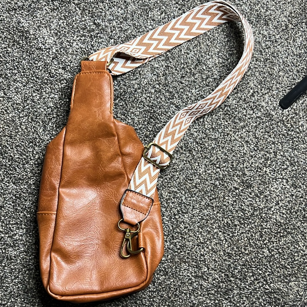Brown leather mini backpack - Picture 2 of 5